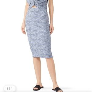 Fifteen Twenty size L blue striped MIDI skirt